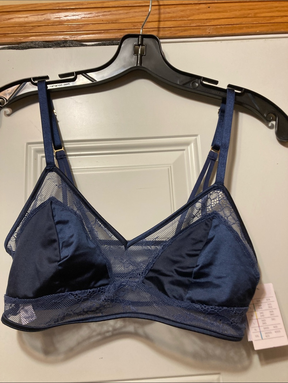 Navy Lace &โ Satin Bralette - Women Intimates XS NWT